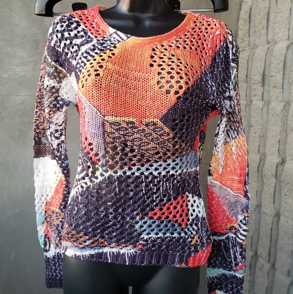 Compliments Multi-color Scoopneck Knitted Sweater